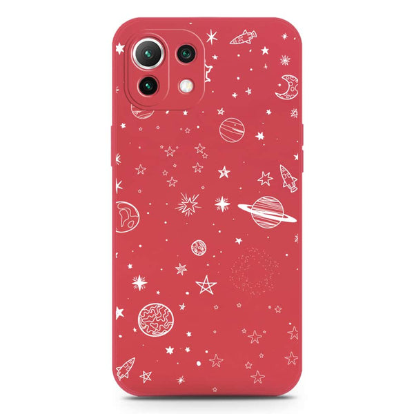 Stardust Dreams Design Soft Phone Case - Silica Gel Case - Dark Red - Xiaomi Mi 11 Lite