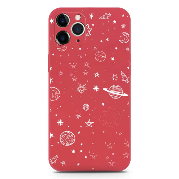 Stardust Dreams Design Soft Phone Case - Silica Gel Case - Dark Red - iPhone 11 Pro Max