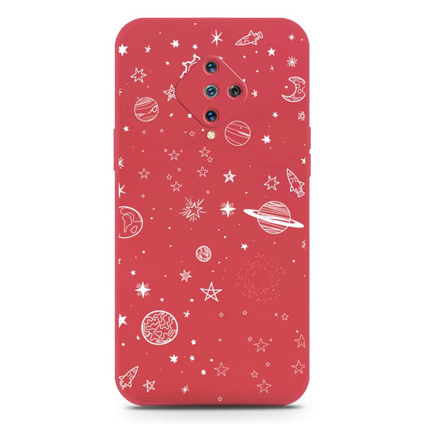 Stardust Dreams Design Soft Phone Case - Silica Gel Case - Dark Red - Vivo Y51 (2020 September)
