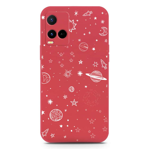 Stardust Dreams Design Soft Phone Case - Silica Gel Case - Red - Vivo Y21