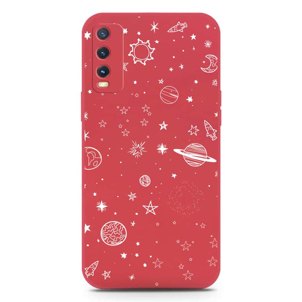 Stardust Dreams Design Soft Phone Case - Silica Gel Case - Dark Red - Vivo Y12s