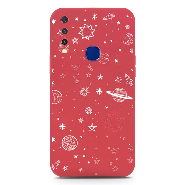 Stardust Dreams Design Soft Phone Case - Silica Gel Case - Red - Vivo Y12