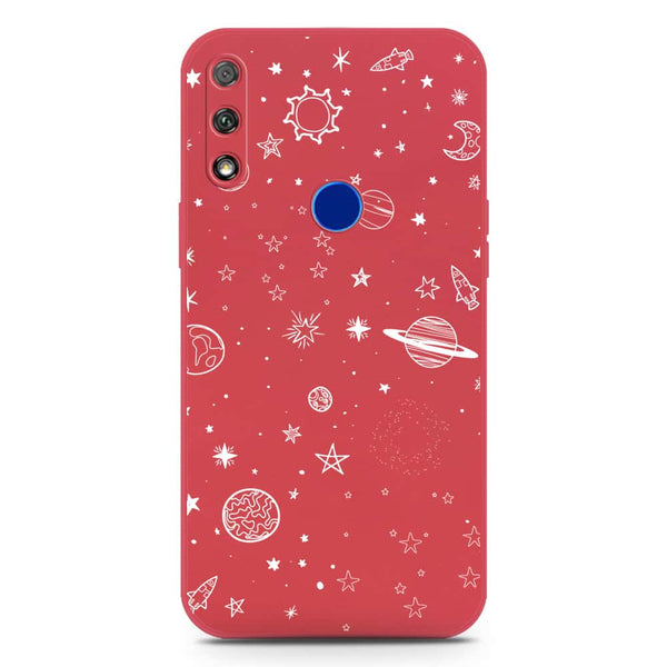 Stardust Dreams Design Soft Phone Case - Silica Gel Case - Dark Red - Honor 9X