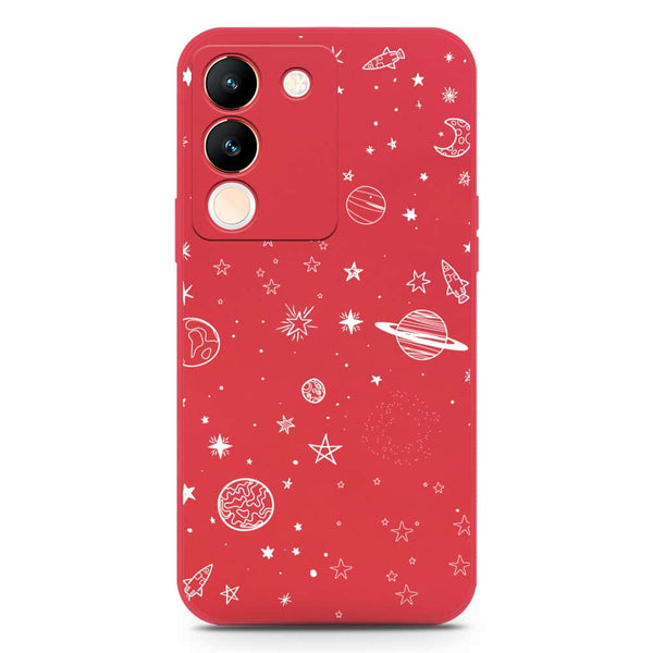 Stardust Dreams Design Soft Phone Case - Silica Gel Case - Red - Vivo V29e
