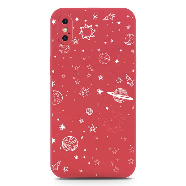 Stardust Dreams Design Soft Phone Case - Silica Gel Case - Red - iPhone XS / X