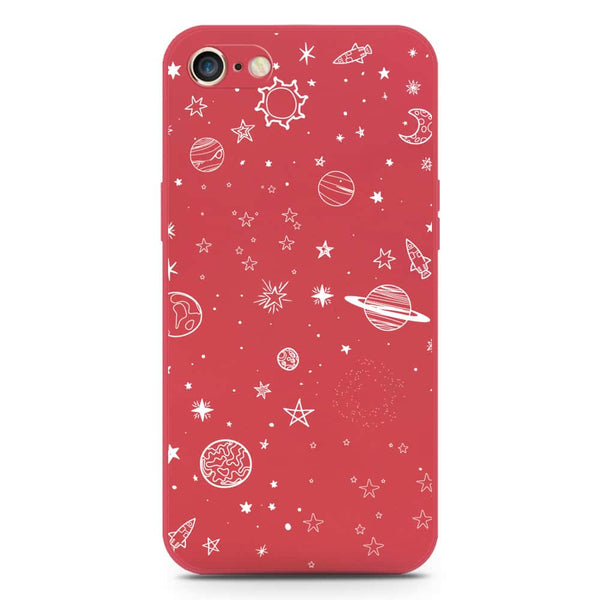 Stardust Dreams Design Soft Phone Case - Silica Gel Case - Red - iPhone 8 / 7