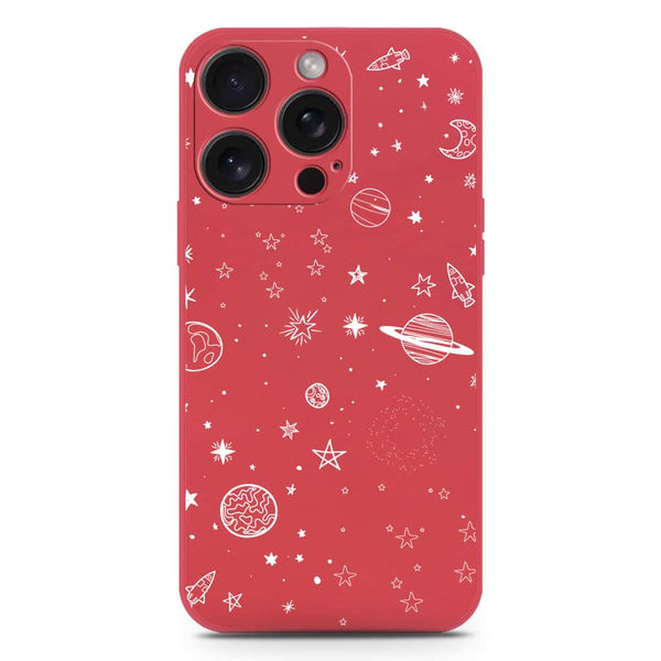 Stardust Dreams Design Soft Phone Case - Silica Gel Case - Red - iPhone 15 Pro