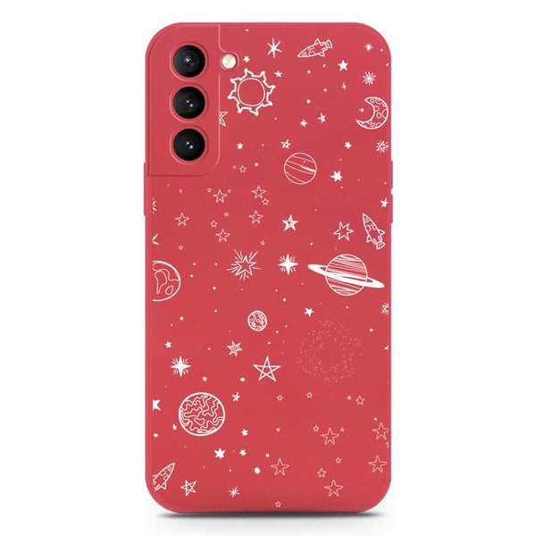 Stardust Dreams Design Soft Phone Case - Silica Gel Case - Dark Red - Samsung Galaxy S21 FE 5G