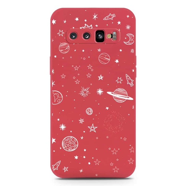 Stardust Dreams Design Soft Phone Case - Silica Gel Case - Dark Red - Samsung Galaxy S10 Plus