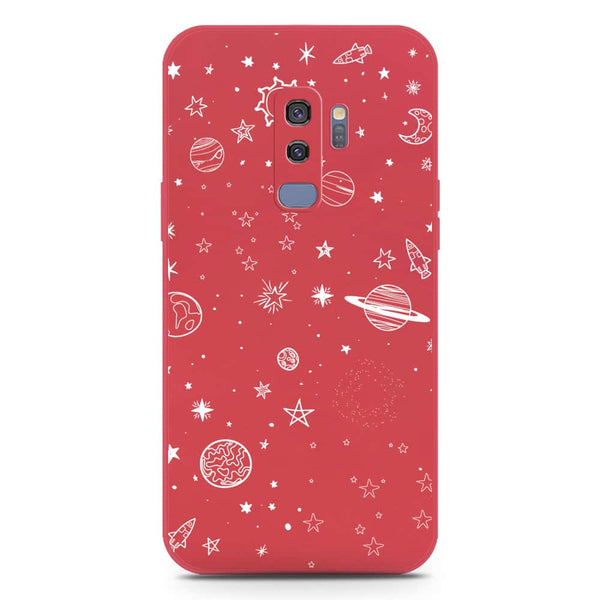 Stardust Dreams Design Soft Phone Case - Silica Gel Case - Dark Red - Samsung Galaxy S9 Plus