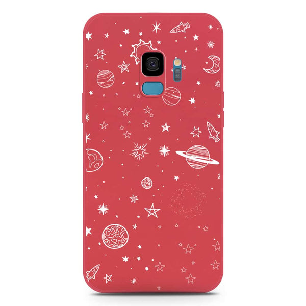 Stardust Dreams Design Soft Phone Case - Silica Gel Case - Dark Red - Samsung Galaxy S9