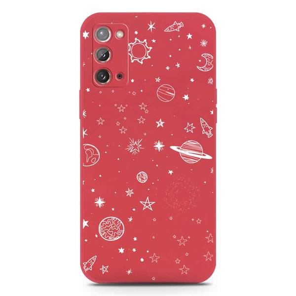 Stardust Dreams Design Soft Phone Case - Silica Gel Case - Dark Red - Samsung Galaxy Note 20