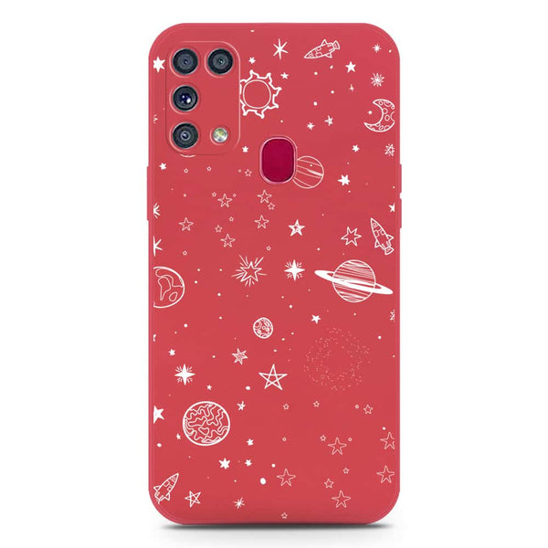 Stardust Dreams Design Soft Phone Case - Silica Gel Case - Red - Samsung Galaxy M31