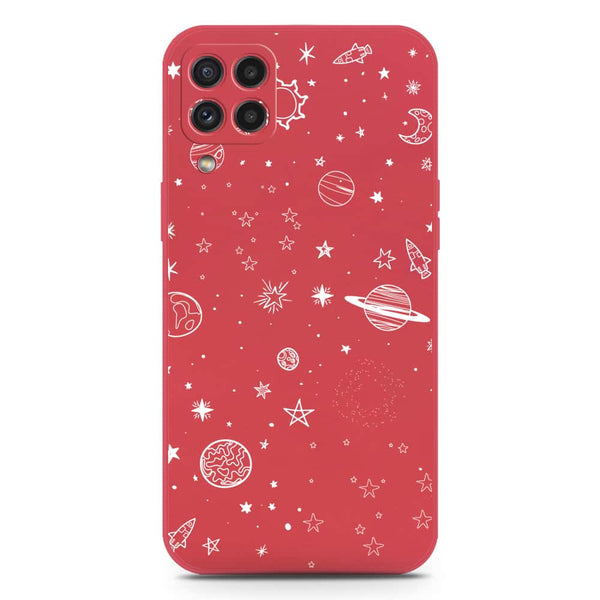 Stardust Dreams Design Soft Phone Case - Silica Gel Case - Dark Red - Samsung Galaxy M22