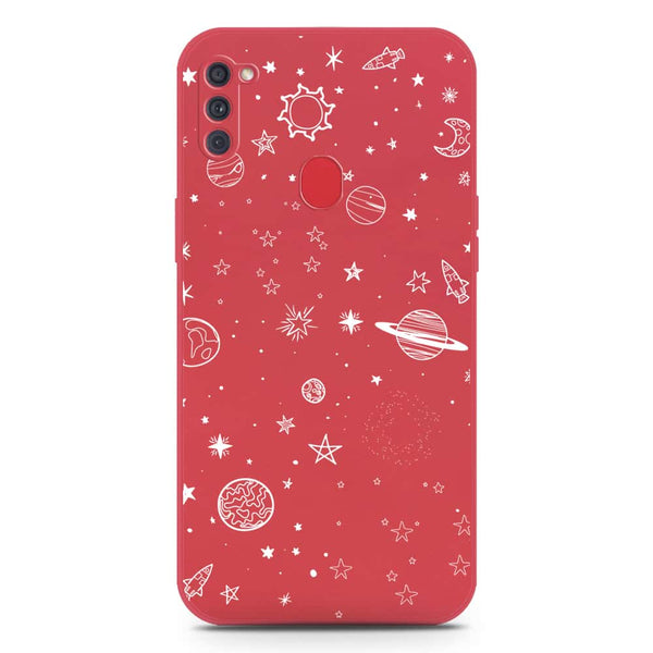 Stardust Dreams Design Soft Phone Case - Silica Gel Case - Red - Samsung Galaxy M11