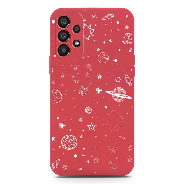 Stardust Dreams Design Soft Phone Case - Silica Gel Case - Dark Red - Samsung Galaxy A53 5G