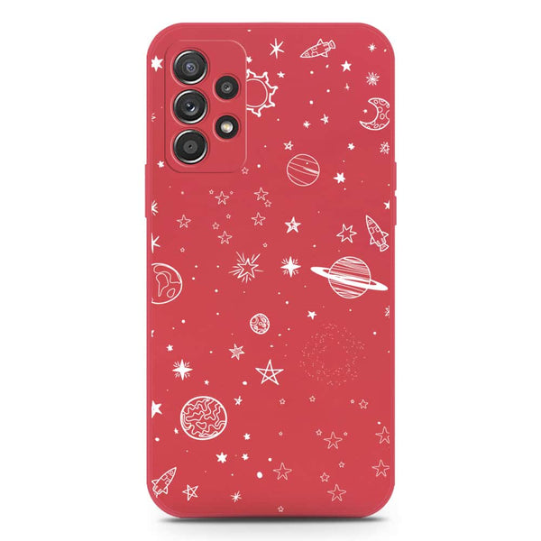 Stardust Dreams Design Soft Phone Case - Silica Gel Case - Dark Red - Samsung Galaxy A52