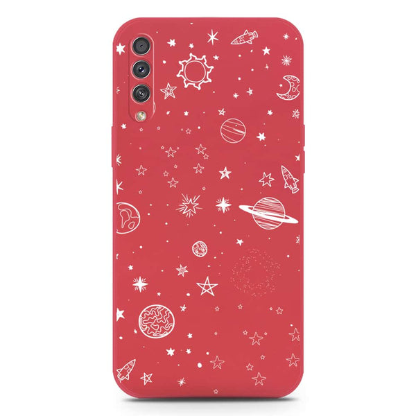 Stardust Dreams Design Soft Phone Case - Silica Gel Case - Dark Red - Samsung Galaxy A50