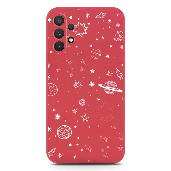 Stardust Dreams Design Soft Phone Case - Silica Gel Case - Dark Red - Samsung Galaxy A32