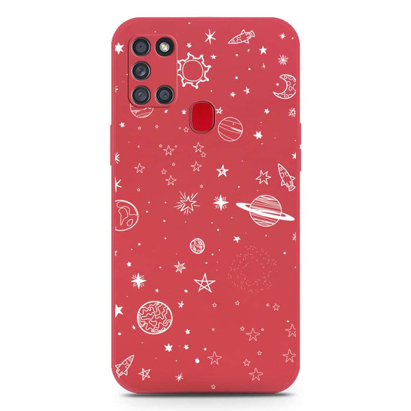 Stardust Dreams Design Soft Phone Case - Silica Gel Case - Dark Red - Samsung Galaxy A21s