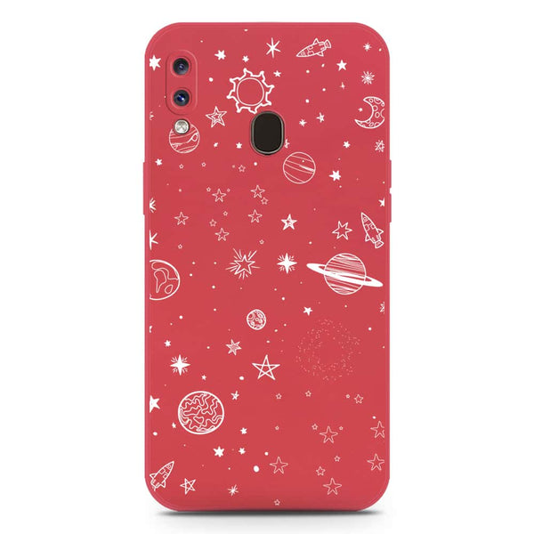 Stardust Dreams Design Soft Phone Case - Silica Gel Case - Dark Red - Samsung Galaxy A20