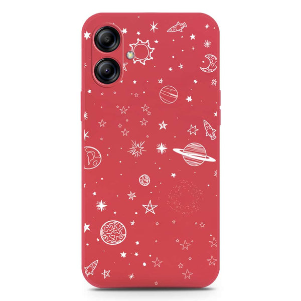 Stardust Dreams Design Soft Phone Case - Silica Gel Case - Dark Red - Samsung Galaxy A04e