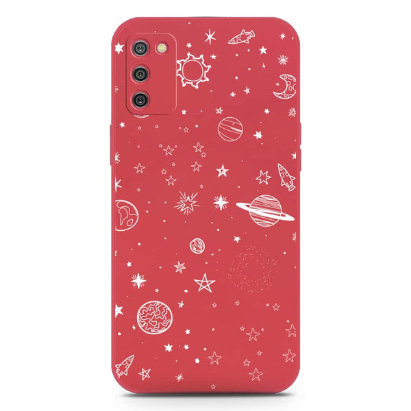 Stardust Dreams Design Soft Phone Case - Silica Gel Case - Dark Red - Samsung Galaxy A03s