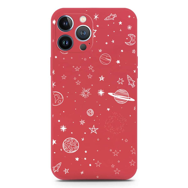 Stardust Dreams Design Soft Phone Case - Silica Gel Case - Red - iPhone 13 Pro Max