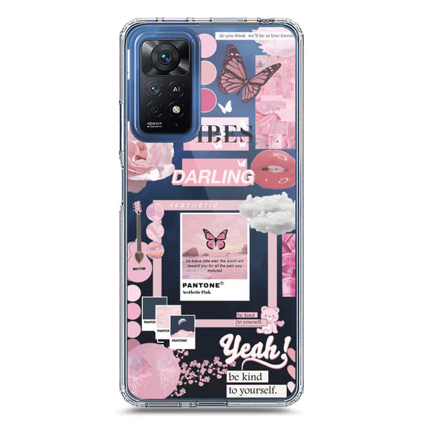 Pink Aesthetic Design Soft Phone Case - Crystal Clear Case - Xiaomi Redmi Note 11 Pro