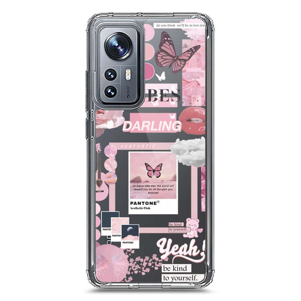 Pink Aesthetic Design Soft Phone Case - Crystal Clear Case - Xiaomi 12
