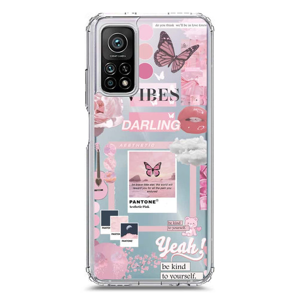 Pink Aesthetic Design Soft Phone Case - Crystal Clear Case - Xiaomi Mi 10T Pro