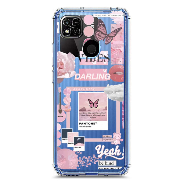 Pink Aesthetic Design Soft Phone Case - Crystal Clear Case - Xiaomi Redmi 10A