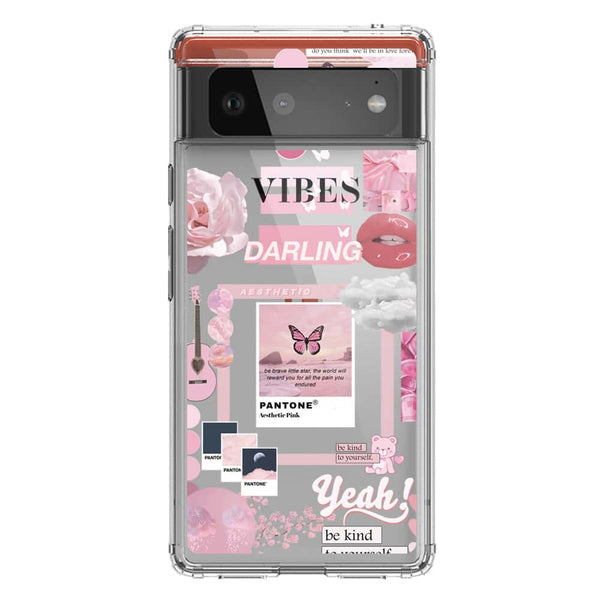 Pink Aesthetic Design Soft Phone Case - Crystal Clear Case - Google Pixel 6
