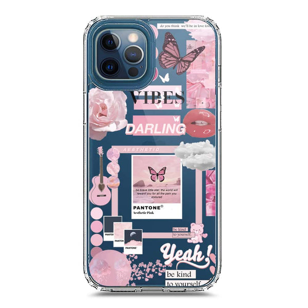 Pink Aesthetic Design Soft Phone Case - Crystal Clear Case - iPhone 12 Pro Max