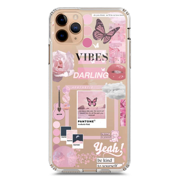 Pink Aesthetic Design Soft Phone Case - Crystal Clear Case - iPhone 11 Pro Max