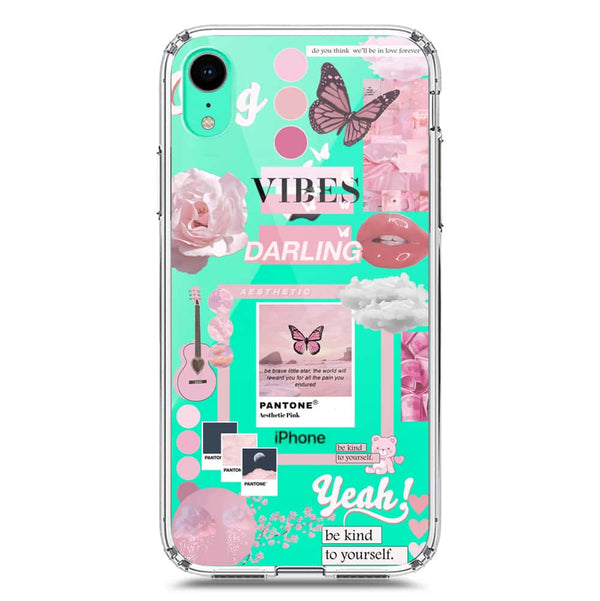 Pink Aesthetic Design Soft Phone Case - Crystal Clear Case - iPhone XR
