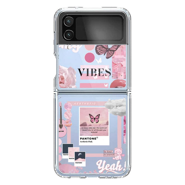 Pink Aesthetic Design Soft Phone Case - Crystal Clear Case - Samsung Galaxy Z Flip 3 5G