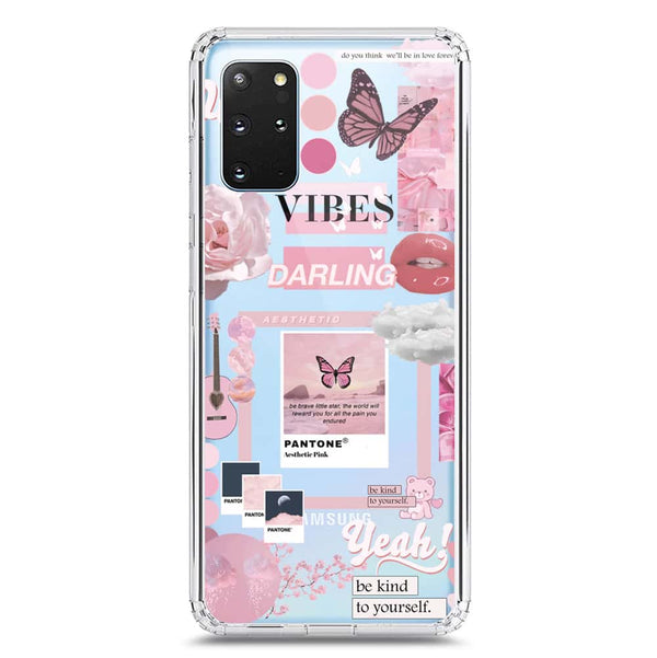 Pink Aesthetic Design Soft Phone Case - Crystal Clear Case - Samsung Galaxy S20 Plus