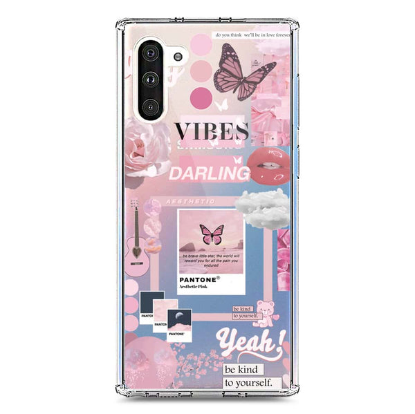 Pink Aesthetic Design Soft Phone Case - Crystal Clear Case - Samsung Galaxy Note 10