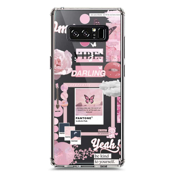 Pink Aesthetic Design Soft Phone Case - Crystal Clear Case - Samsung Galaxy Note 8