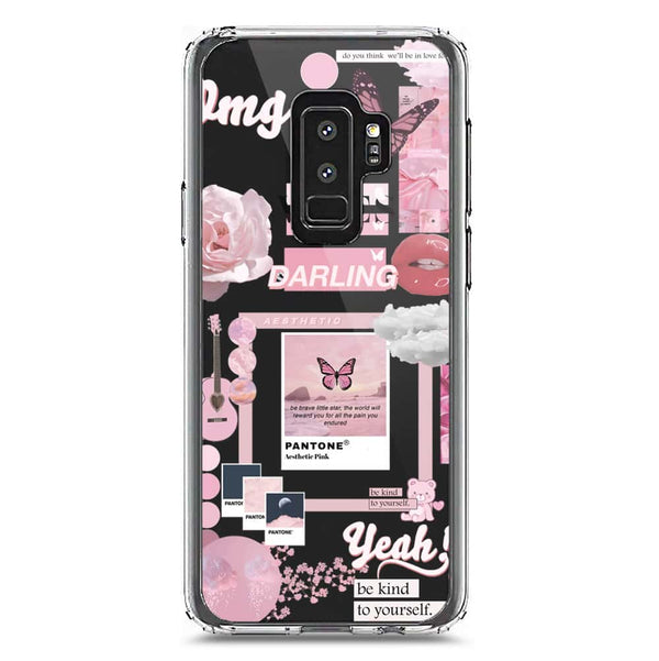 Pink Aesthetic Design Soft Phone Case - Crystal Clear Case - Samsung Galaxy S9 Plus