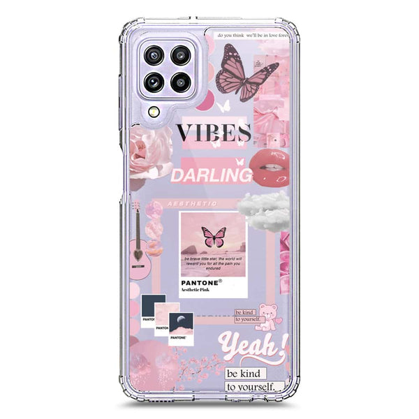 Pink Aesthetic Design Soft Phone Case - Crystal Clear Case - Samsung Galaxy M32