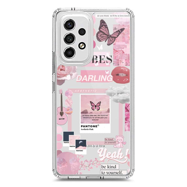 Pink Aesthetic Design Soft Phone Case - Crystal Clear Case - Samsung Galaxy A53 5G