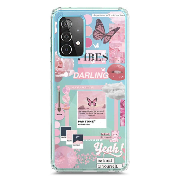 Pink Aesthetic Design Soft Phone Case - Crystal Clear Case - Samsung Galaxy A52
