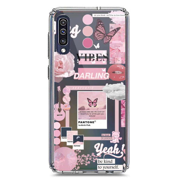 Pink Aesthetic Design Soft Phone Case - Crystal Clear Case - Samsung Galaxy A50