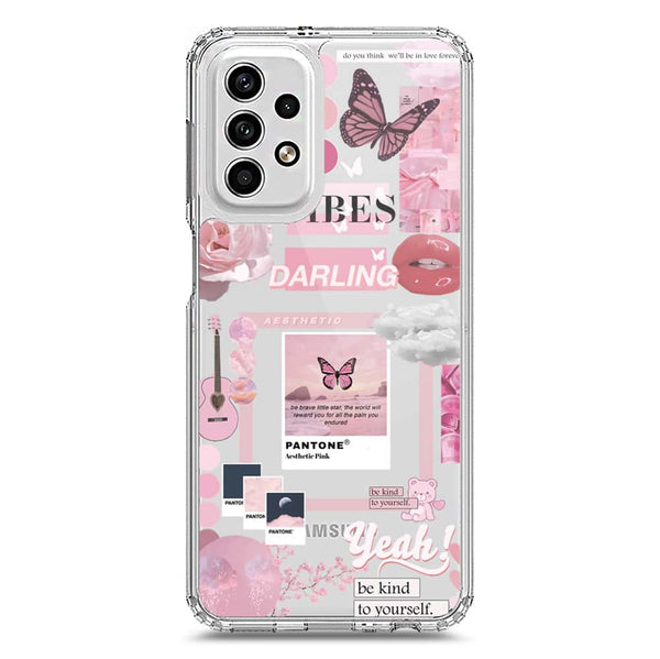 Pink Aesthetic Design Soft Phone Case - Crystal Clear Case - Samsung Galaxy A23