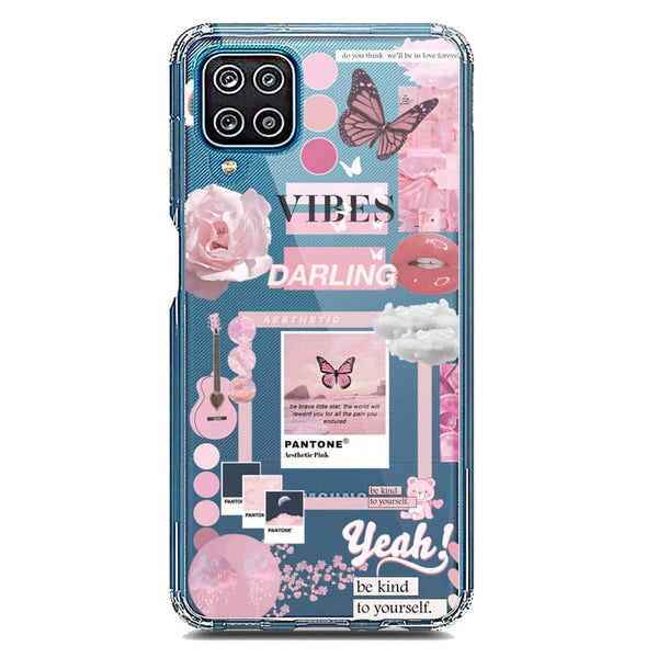 Pink Aesthetic Design Soft Phone Case - Crystal Clear Case - Samsung Galaxy A12