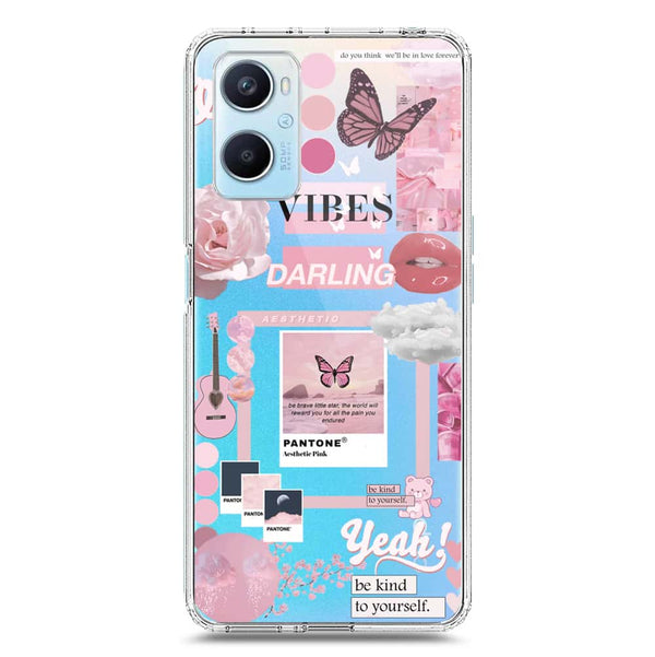 Pink Aesthetic Design Soft Phone Case - Crystal Clear Case - Oppo A96 4G