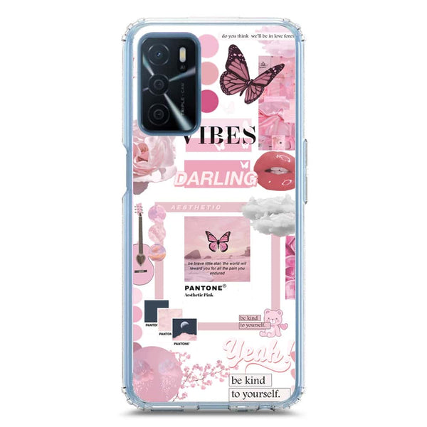 Pink Aesthetic Design Soft Phone Case - Crystal Clear Case - Oppo A55