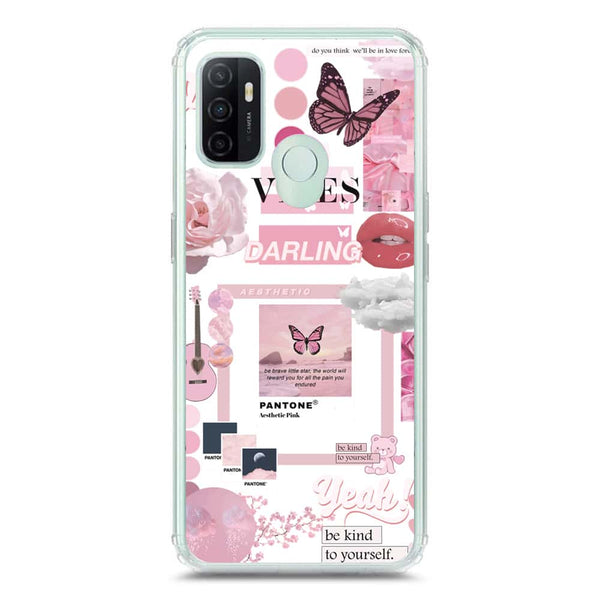 Pink Aesthetic Design Soft Phone Case - Crystal Clear Case - Oppo A53s